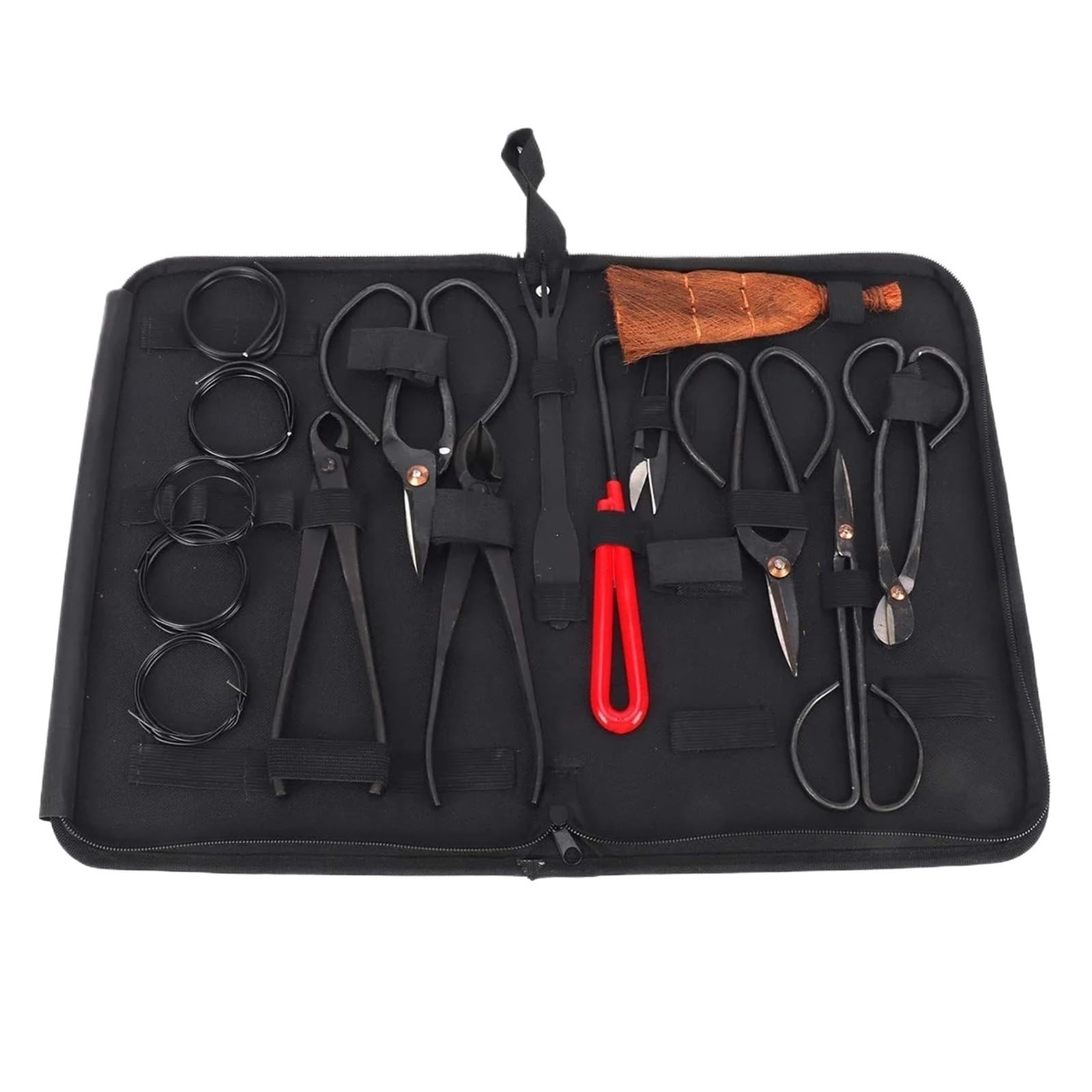 15-teiliges DIY-Beschneidungswerkzeug, Bonsai-Beschneidungswerkzeug-Set Aus Kohlenstoffstahl, Umfangreiches Cutter-Scheren-Set Mit Nylonetui For Die Hand Im Hausgarten Vielseitig Einfach Zu Bedienen