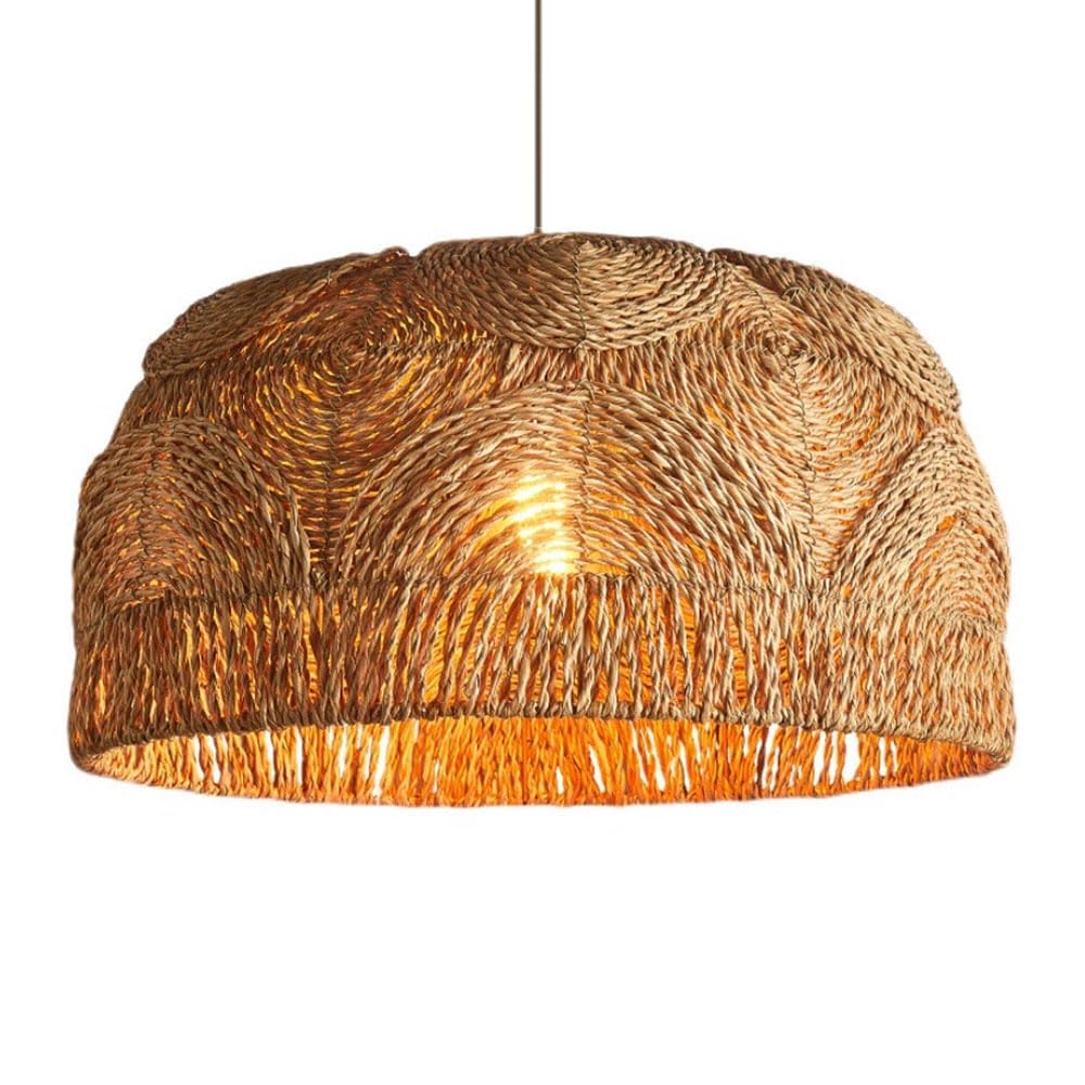 LANTANB Zen Style Tea Room Pendant Light for Kitchen Island Chandelier Southeast Asian Retro Style Living Room Ceiling Hanging Light Fixture - 19.7" for Dining Table Living Room Pool Table, 1-Pack