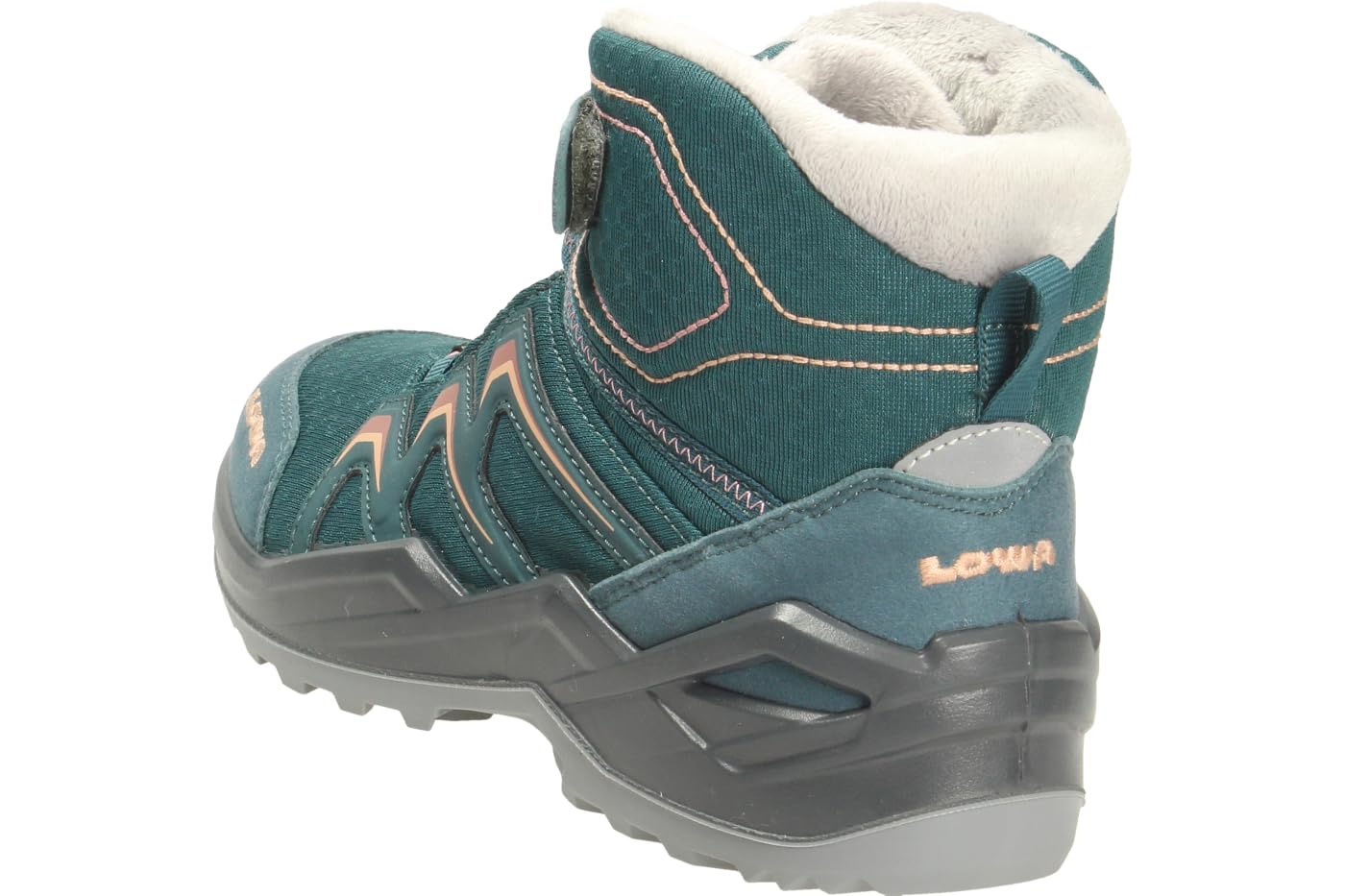 LOWA Dziecięce buty Maddox Warm GTX Mid, petrol Rose, 38 EU