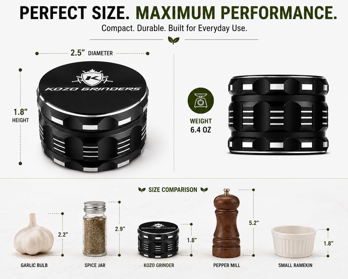 KOZO Spice Rack Premium Grinder