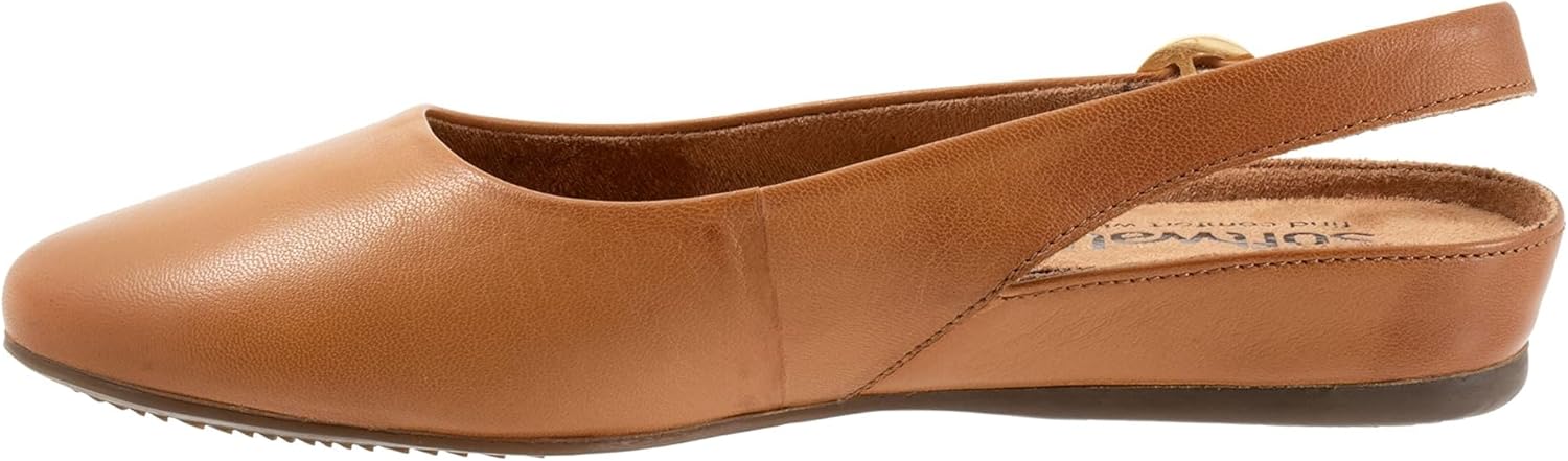SoftWalk Women's Sandy Ballet Flat, Luggage, 8 Narrow