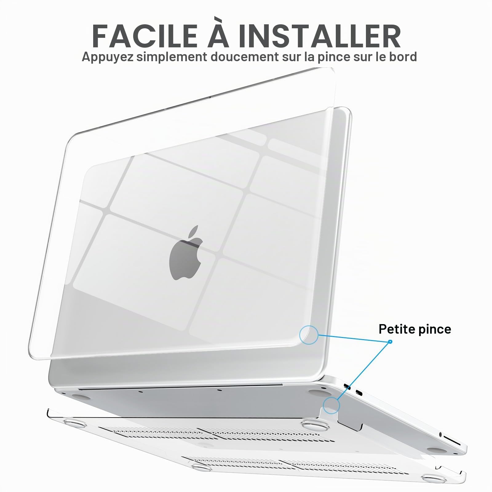 AKIT Compatible avec MacBook Neo 13" Version 2026, Coque Rigide en Plastique Ultra Fine pour Ordinateur Portable + Protecteur d'écran + Protection de Clavier pour MacBook Neo 13" A3404, Transparent