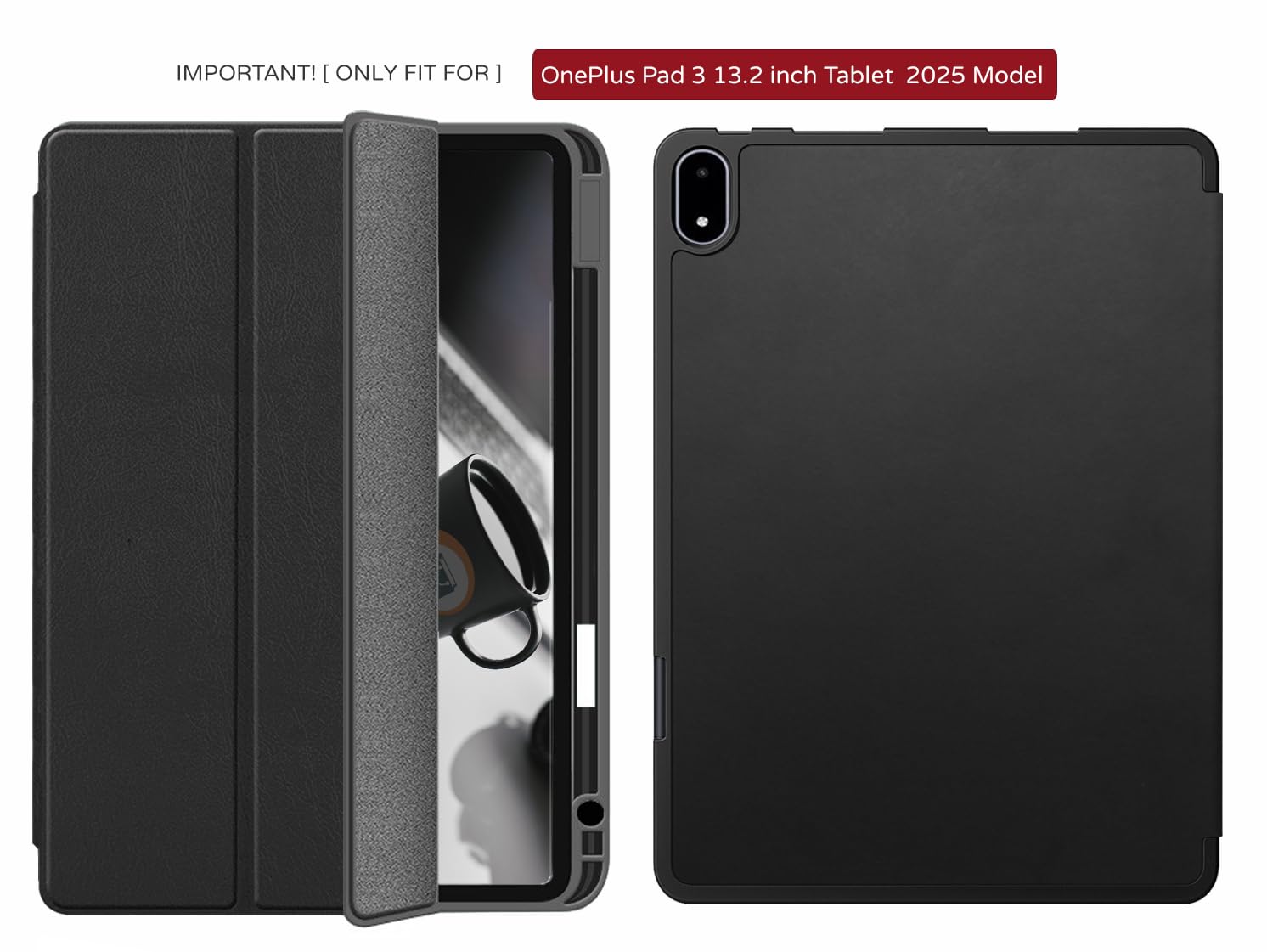 FC-PL-PAD1 | OnePlus Pad | Smart Magnetic Folio Cover With Tri-Fold St