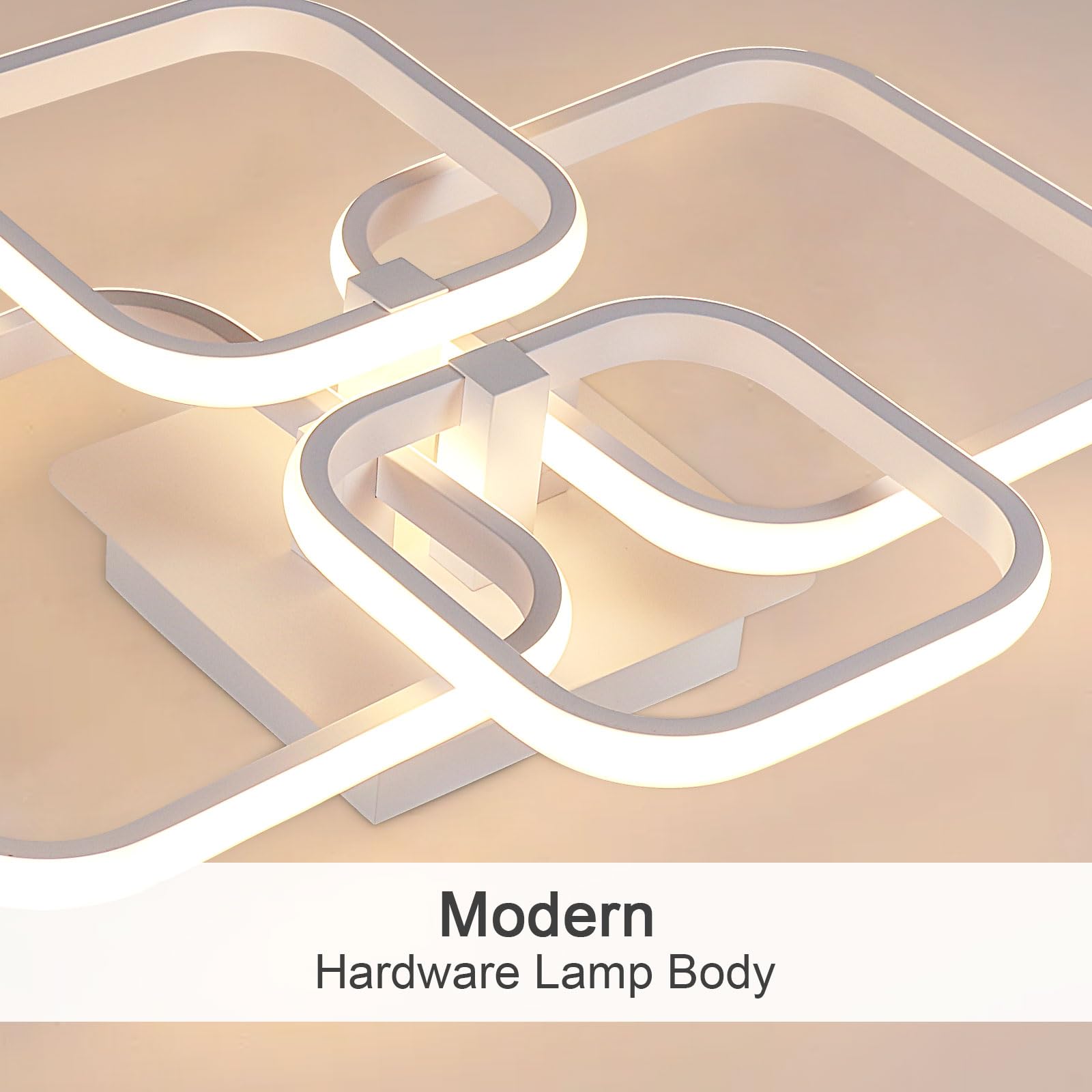 Tealight Plafoniera LED Dimmerabile, Lampada da Soffitto Moderna 48W 5400LM, Lampadario LED Regolabile 3000K-6500K per Soggiorno, Camera da Letto