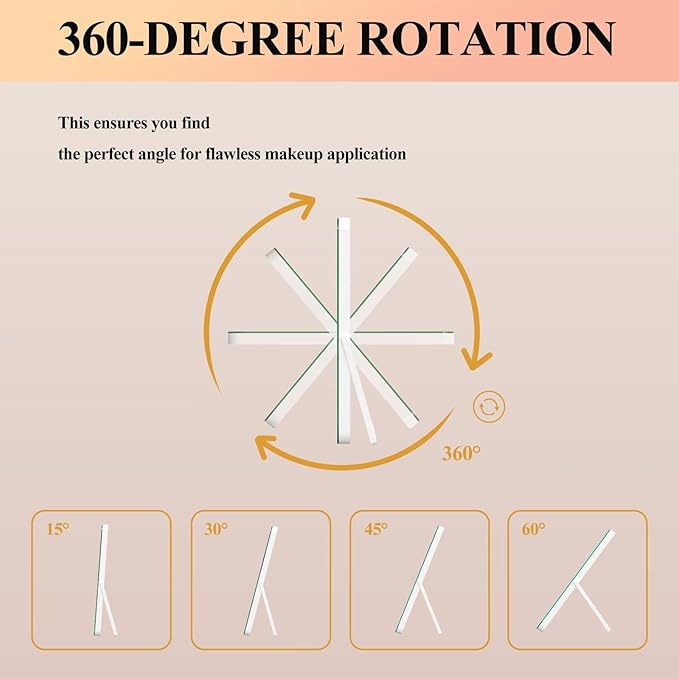 Espejo de Maquillaje LED Gvnkvn con Luz, 3 Modos, Control Táctil, Marco Blanco miniatura 8