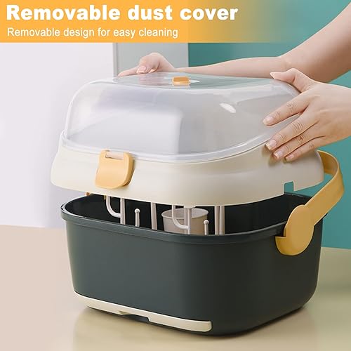 Miniatura 6 de plplaaoo Estante de almacenamiento para biberones de bebé organizador grande para biberones de enfermería con funda caja de almacenamiento para