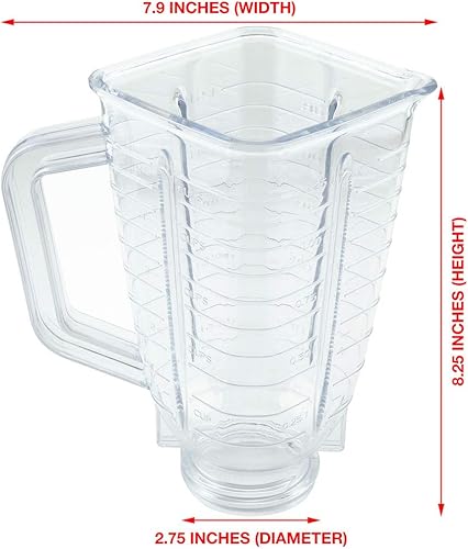 Miniatura 7 de Tarro de licuadora de plástico de 5 tazas con tapa compatible con licuadoras Oster pieza de repuesto 089, nuevo y mejorado