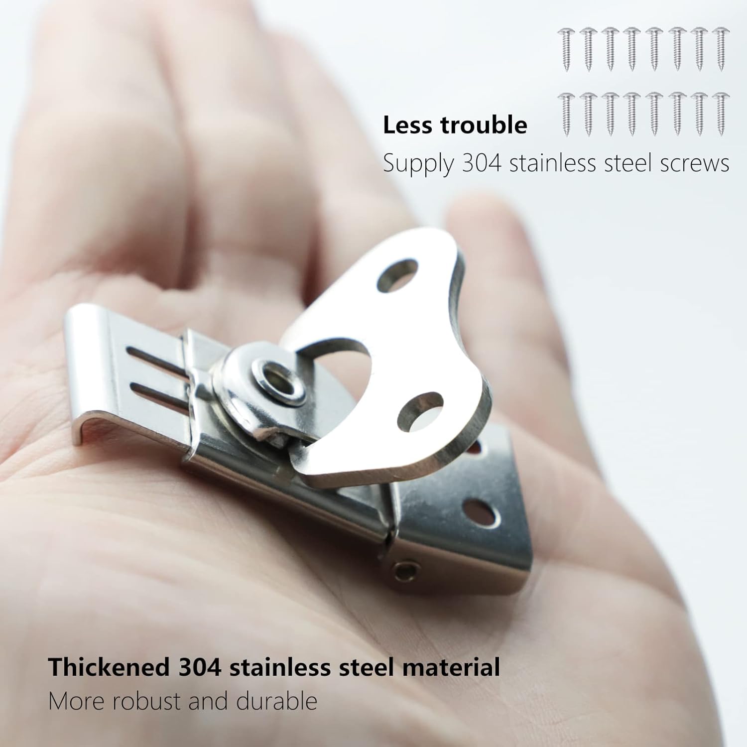 6 Pack Stainless Steel Twist Latch, Butterfly Fastener Draw Latch for Box, Case (Screws Included)