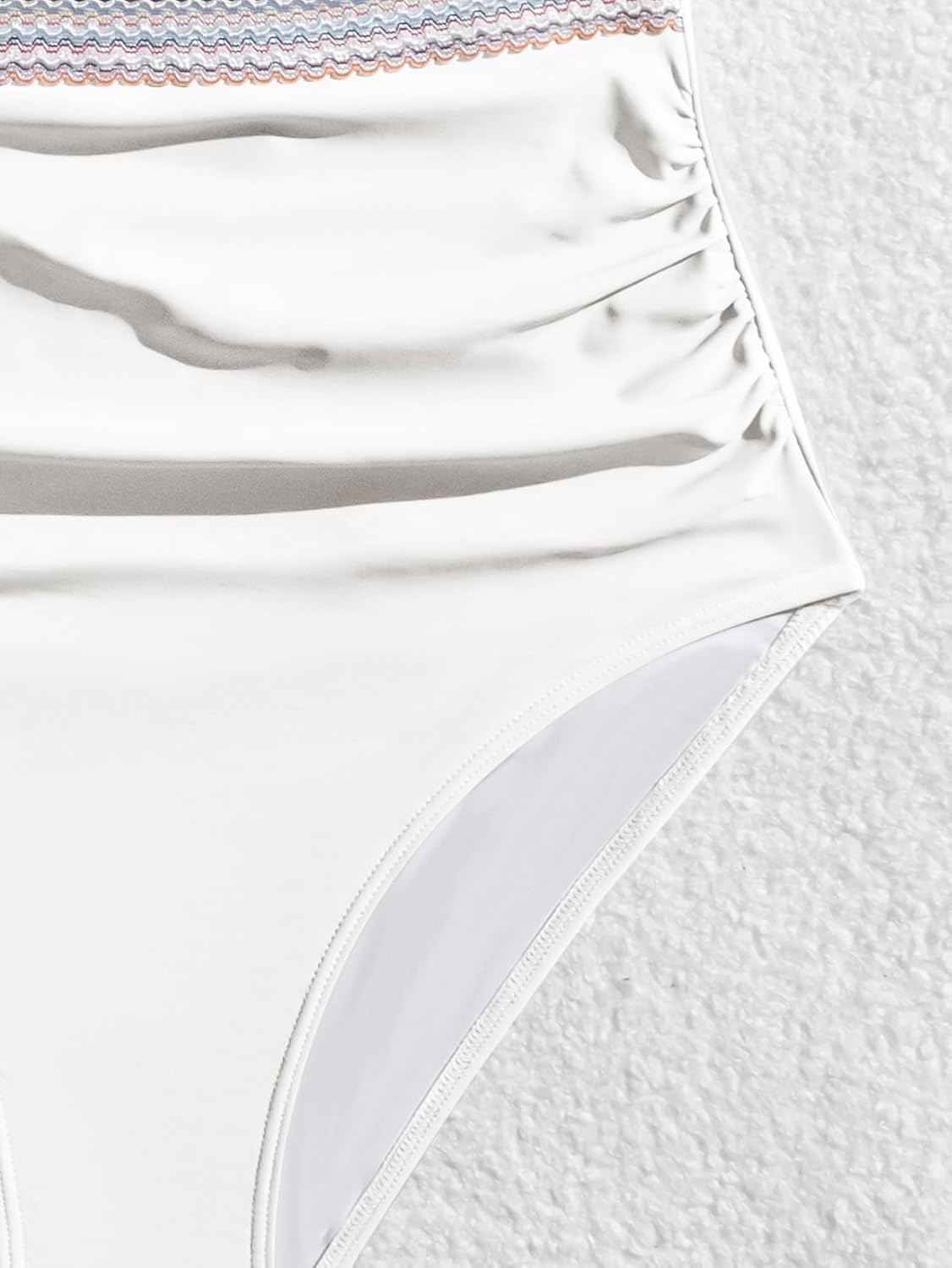 B2prity One Piece Swimsuit for Women Tummy Control V Neck Bathing Suit Color Block High Waisted Cutout Swimwear - Image 6