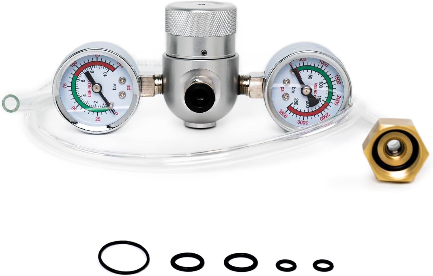 Pressure Regulator Valve for 0.95L/580g Whipped Cream Charger Tank with Hose Line & Adapter - Adjustable N2O Gas Regulator for Cream Dispenser, Cake, Cocktails