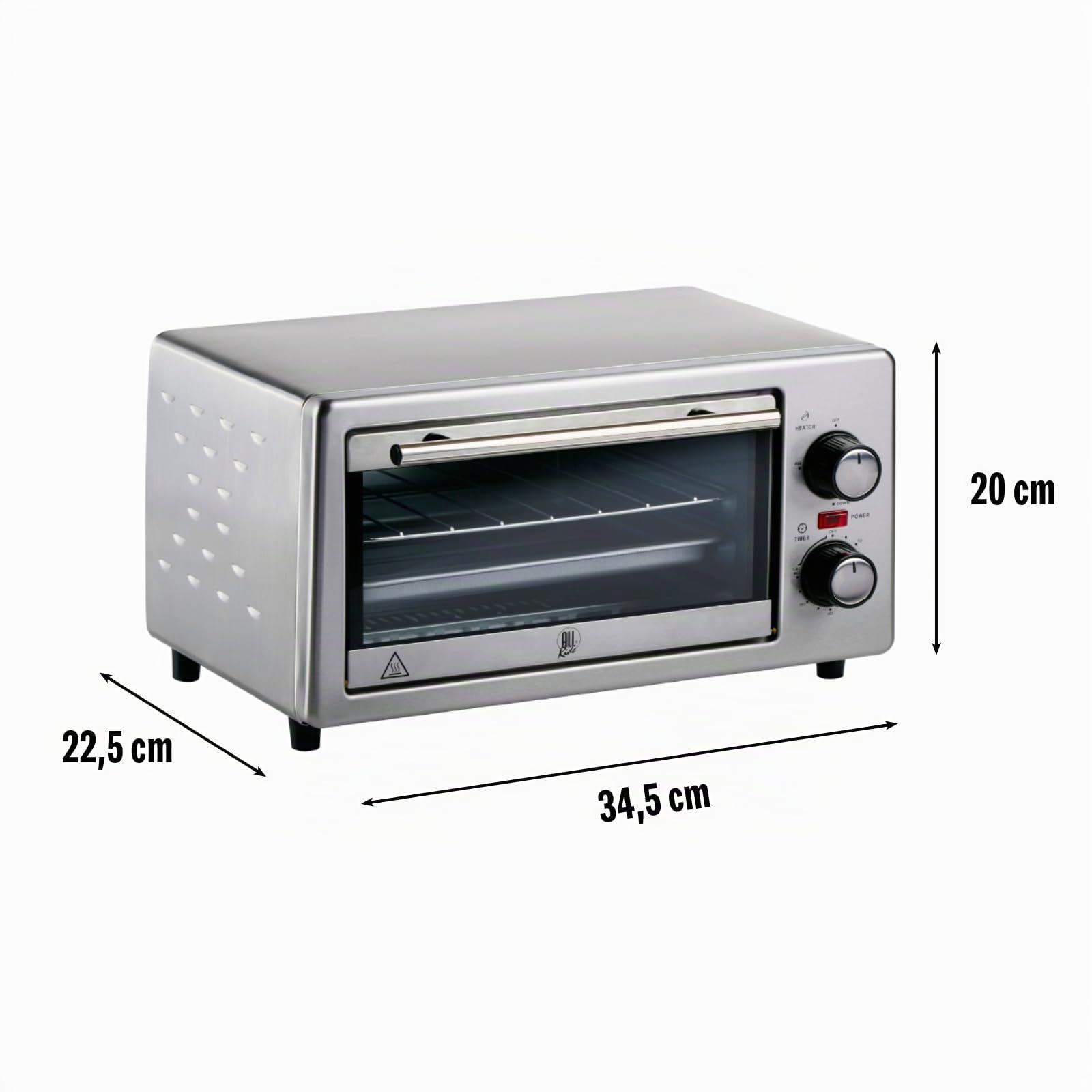 All Ride Four - Four 24 V via Allume-Cigare - Mini four pour les Déplacements en Camion ou Camping-Car - Gamelle Chauffante Camion - 300 W - 9 litres - Acier inoxydable, Argenté.