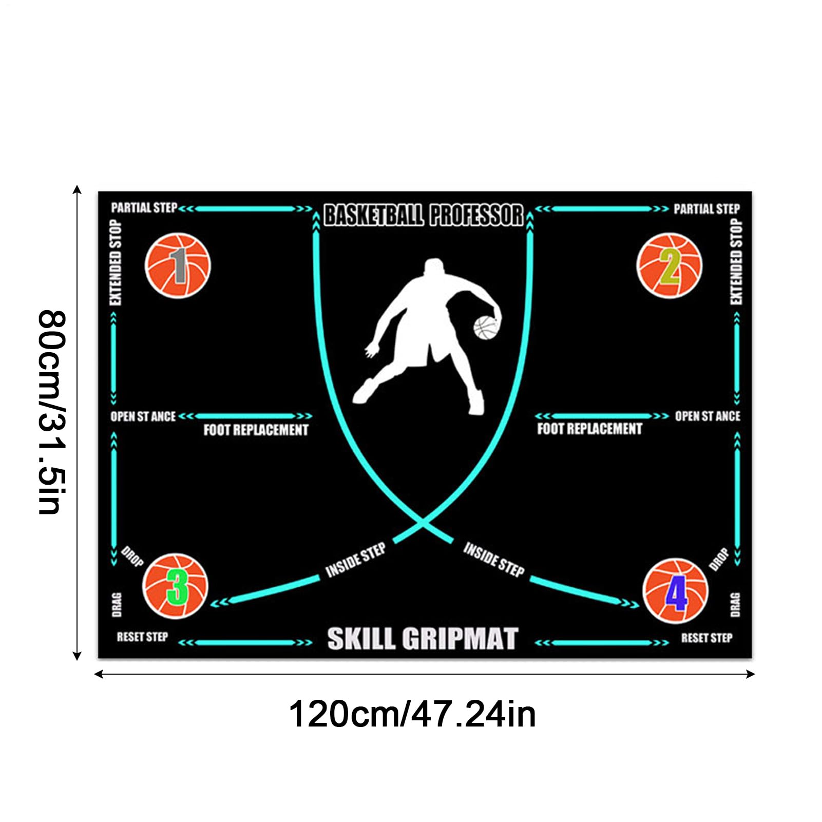 Tapete de entrenamiento de baloncesto - Almohadilla de regate antideslizante que absorbe los golpes, tapete de ejercicio de goma plegable silencioso para uso doméstico | Entrenador portátil de desarro