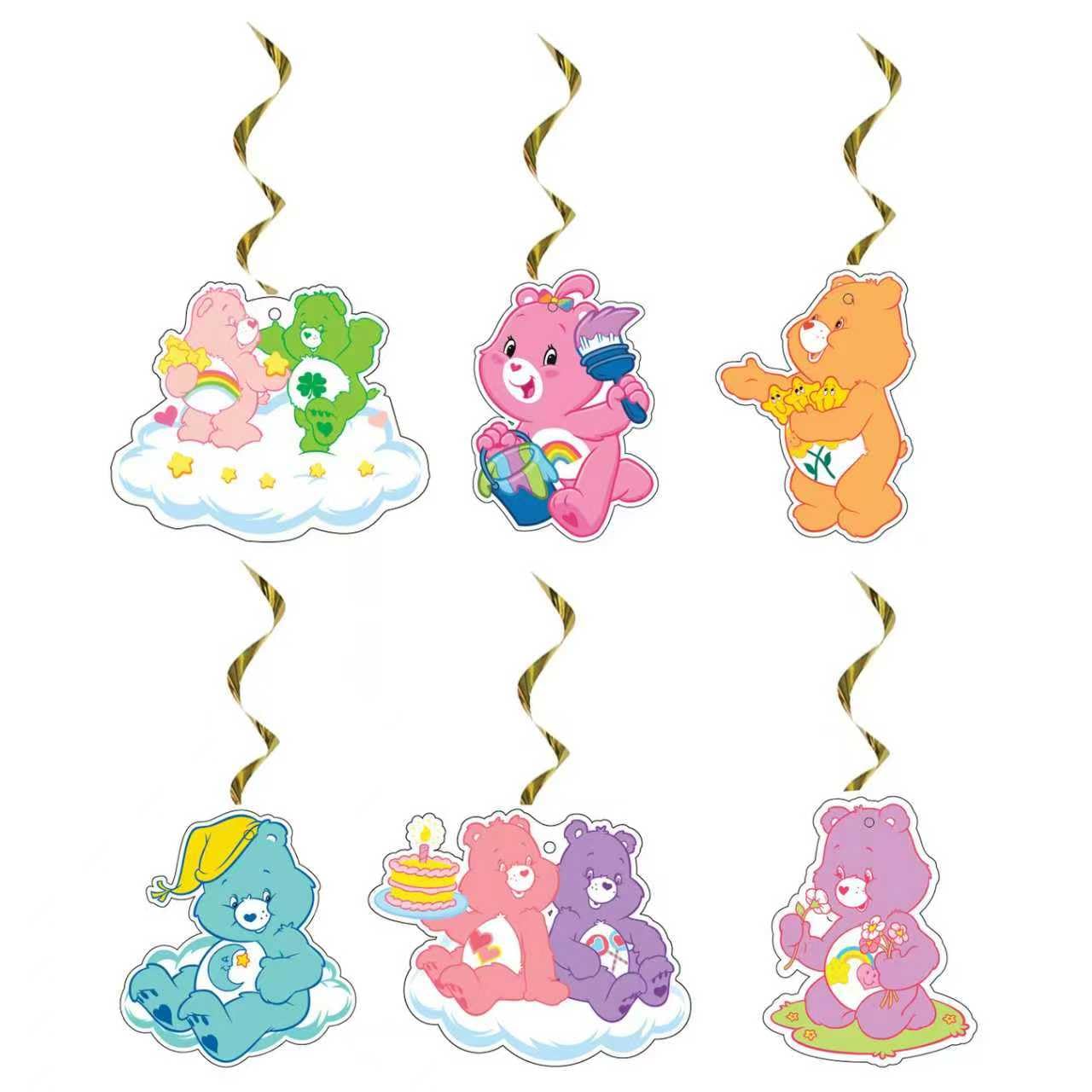 View 1 of 12pcs Cute Bear Hanging Swirls Birthday Decorations