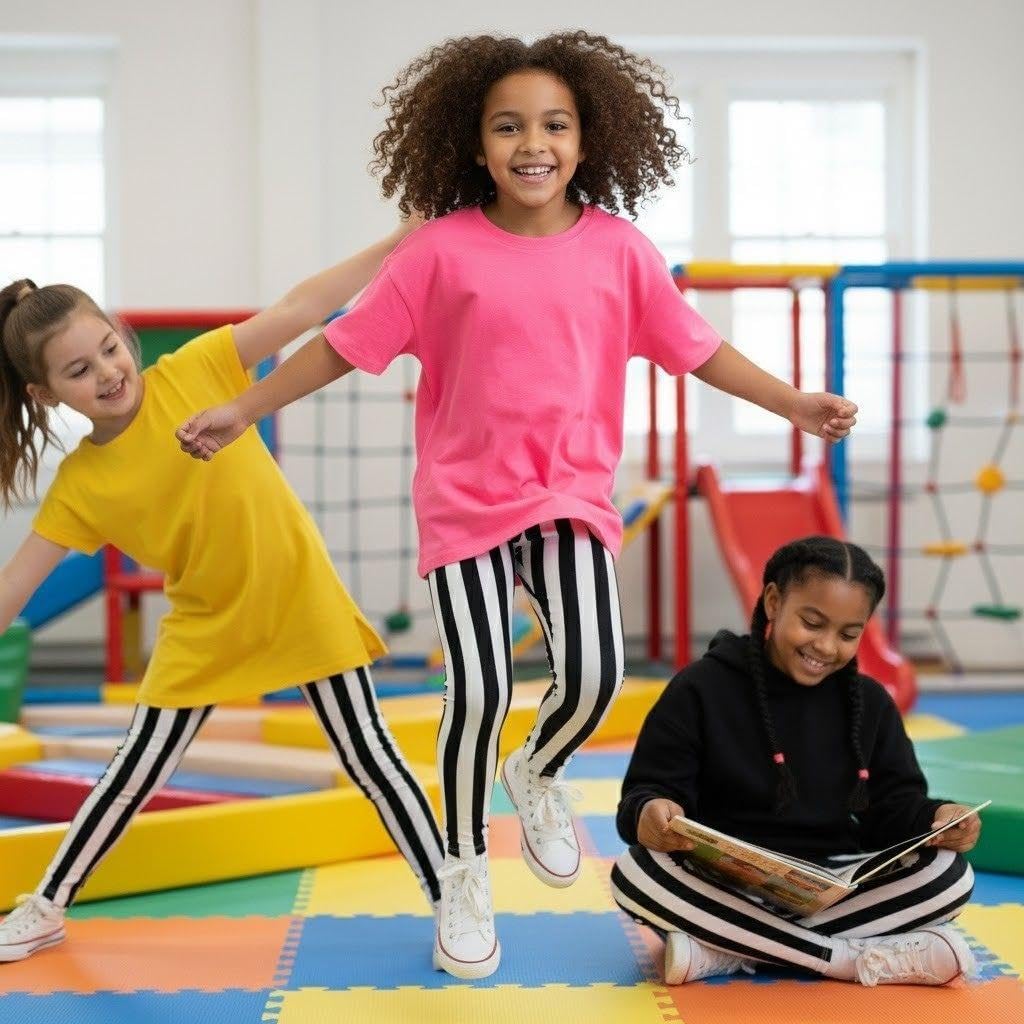 Kids Girls Comic Graffiti Floral Leopard Tartan Aztec Print Leggings 5-13 Years