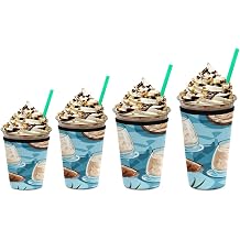 Tropical Fruit Coconut Cup Insulator Sleeve for Iced Coffee Cold Soda Reusable Neoprene Cup Sleeve for Starbucks Dunkin Coffee 22-24oz