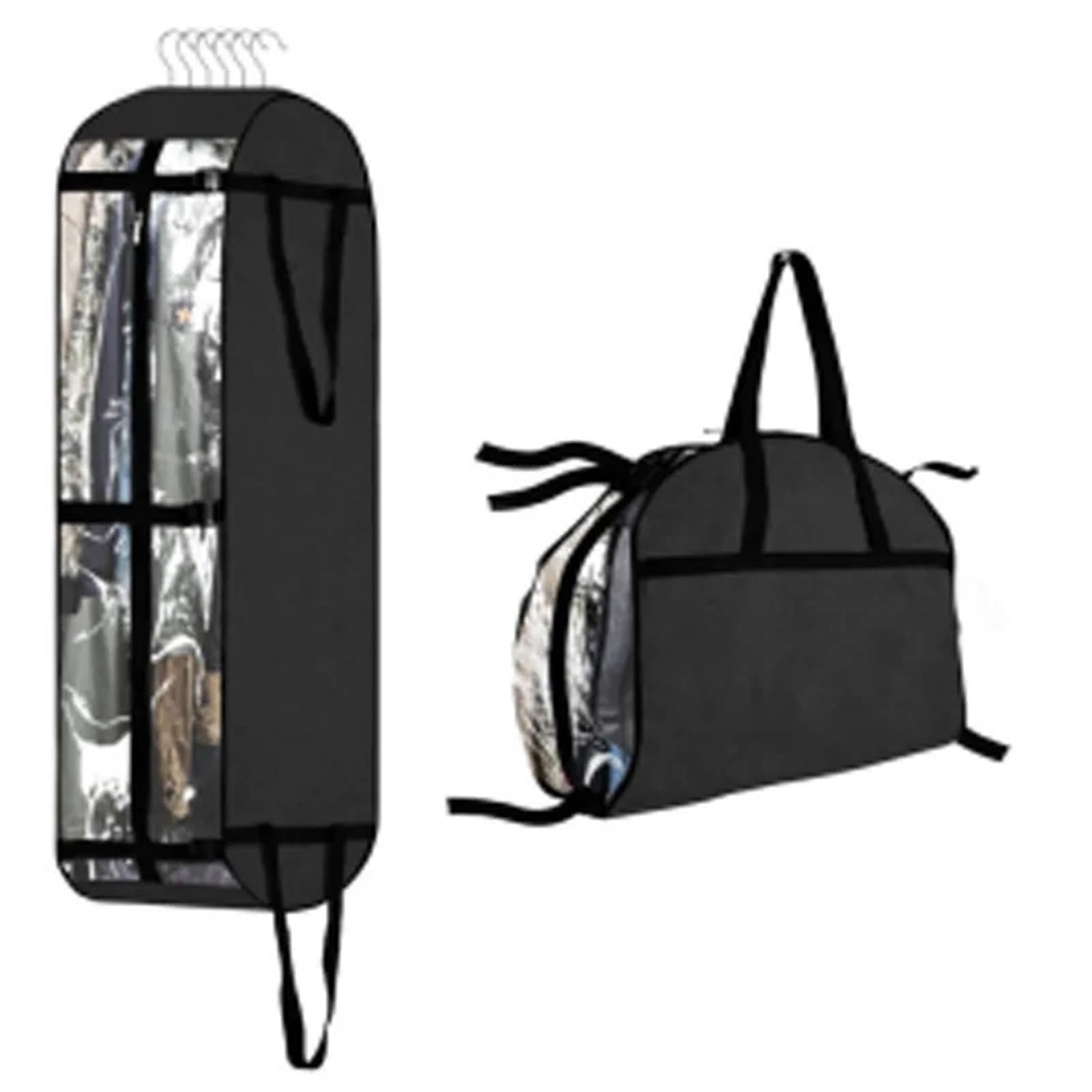 Garment Bag Large Dustproof Garment Clothes Storage Hanging Bag Wardrobe Cover Coat Suit Protector(Black)
