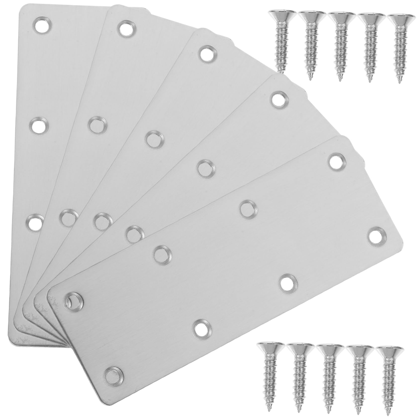 CIYODO 5pcs Repair Corner Braces Metal Plates Wall Brackets Mending Plates for Wood Brackets for Wood Corner Braces for Wood Metal Mounting Plate Four Holes Stainless Steel Fixed Code