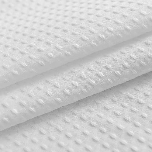 Miniatura 3 de Cortina de tela de punto gofre para ducha, cortina resistente y repelente al agua, 36x72 pulgadas, para duchas pequeñas y mediana, tela de 230 GSM