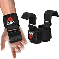 Vista 1 de Weight Lifting Hooks, Non-Slip Rubber Coated Grips, 7mm Neoprene Wrist Support Padding, Power Lifting Barbell Rows Dead Lifts Chin Pull Up Fitness