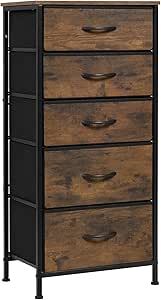 MYHMCT 8 Chest Of Drawers Bedroom, Storage Drawers With Wooden Handles,Wooden Top, Fabric