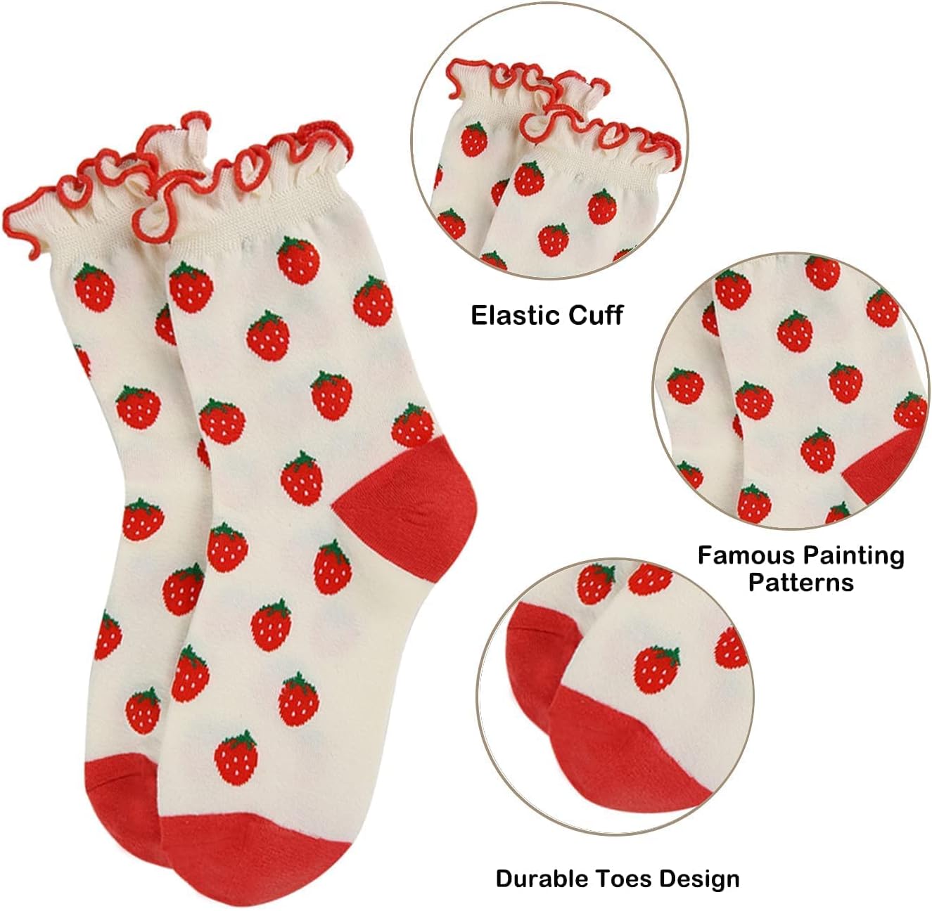 Benefeet Sox Womens Ruffle Socks Girls Cute Novelty Crew Socks Fancy Frilly Dress Sock Lettuce Trim Turn-Cuff High Ankle Sock - Image 5