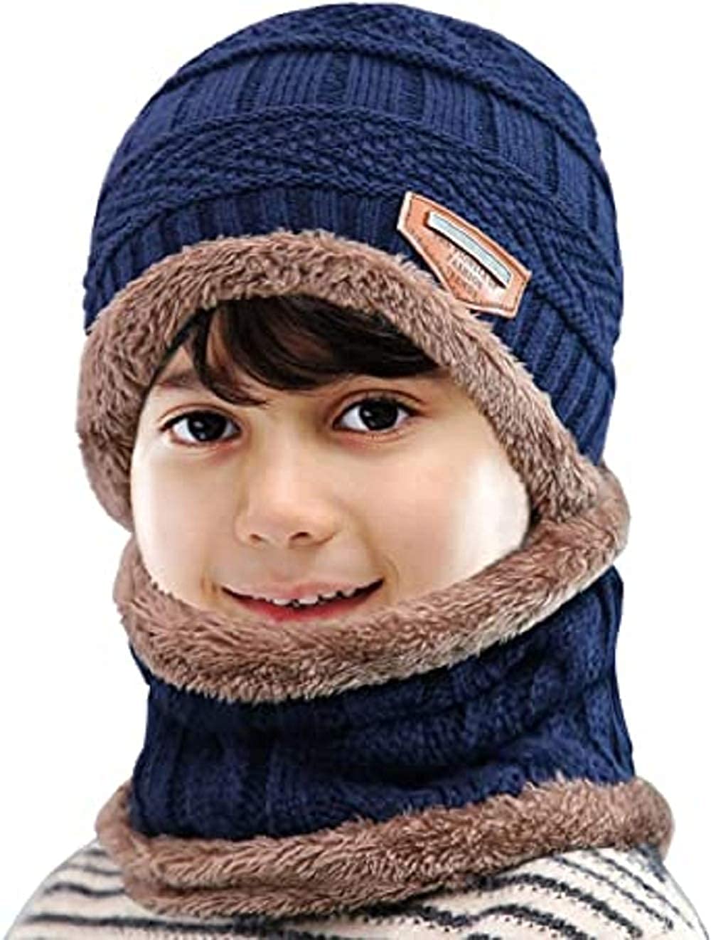 Eastern Club Kids Warm Winter Beanie Hat & Scarf Set for Boys Girls, Stylish Knit Skull Cap with Fleece Lining, Cold Snow Knit Cap, Air Proof Cap, Ear Warmer Cap, for 8-14 Year Old Eastern Club Kids Warm Winter Beanie Hat & Scarf Set for Boys Girls, Stylish Knit Skull Cap with Fleece Lining, Cold Snow Knit Cap, Air Proof Cap, Ear Warmer Cap, for 8-14 Year Old
