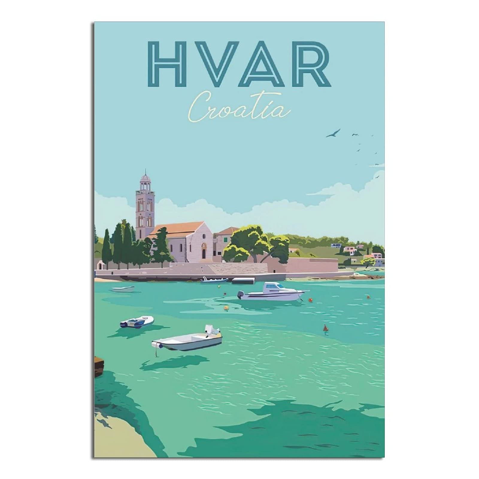 Ktywz A413 Metal Sign Hvar Croatia Vintage Decor Art Sign Home Kitchen Bar Cafe Club Cave Wall Decor Retro Travel Tin Sign 15X30cm