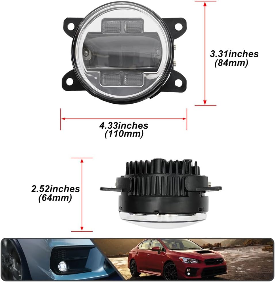 2Pcs Amber& White LED DRL Fog Lights for Subaru BRZ 2013-2016 WRX 2015-2021 Impreza 2012-2023 Forester 2014-2022 Crosstrek 2013-2023 Amber Turn Signal Light White DRL Daytime Running Light Clear Lens