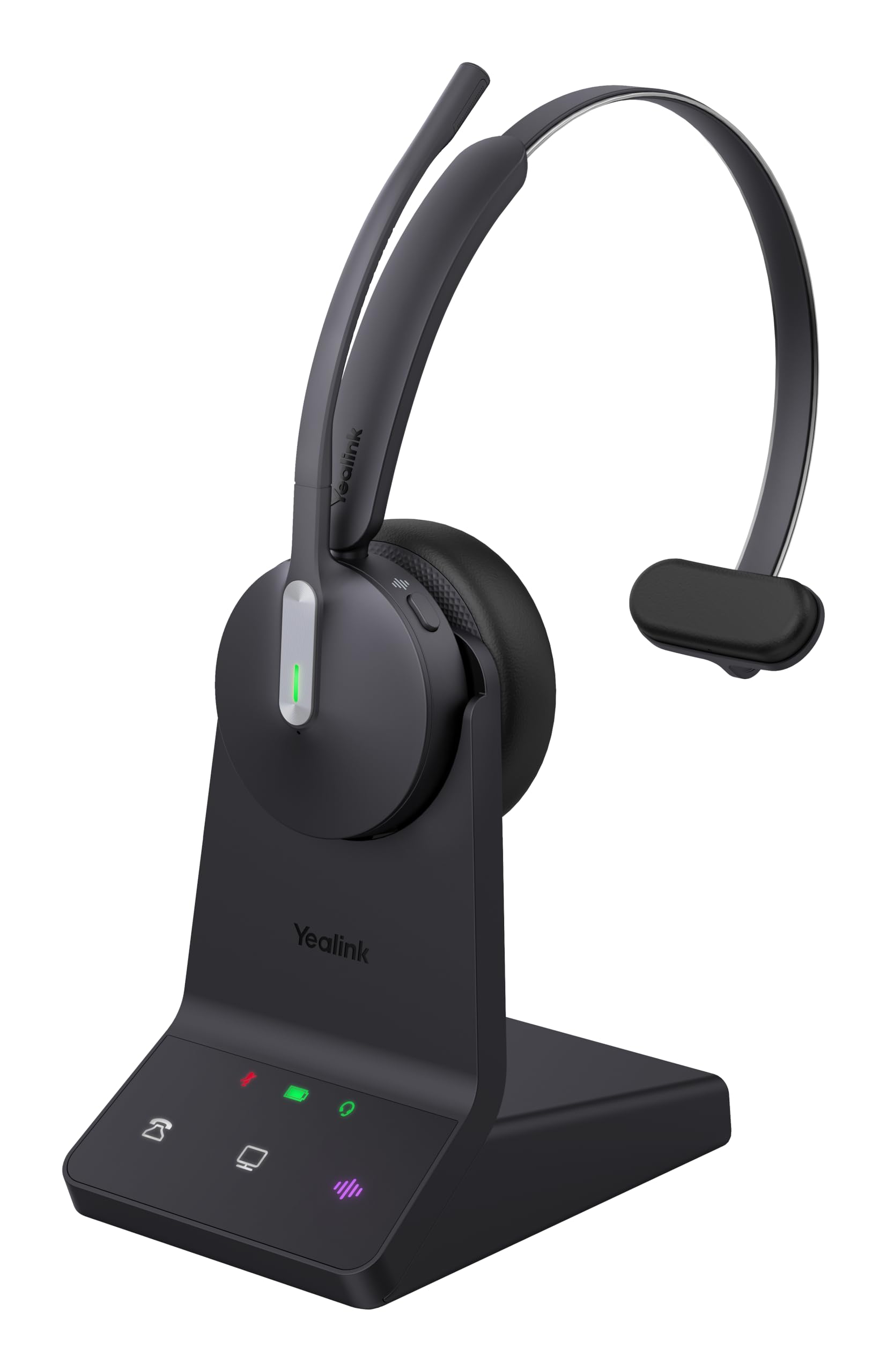 Yealink WH64 DECT und Bluetooth Mono UC Zoom Kabelloses Headset, 185 m Reichweite, EIN-Ohr-Arbeitskopfhörer mit 3-facher Geräuschunterdrückung, Klingelton, Büro-Headsets für Schreibtisch-IP-Telefon