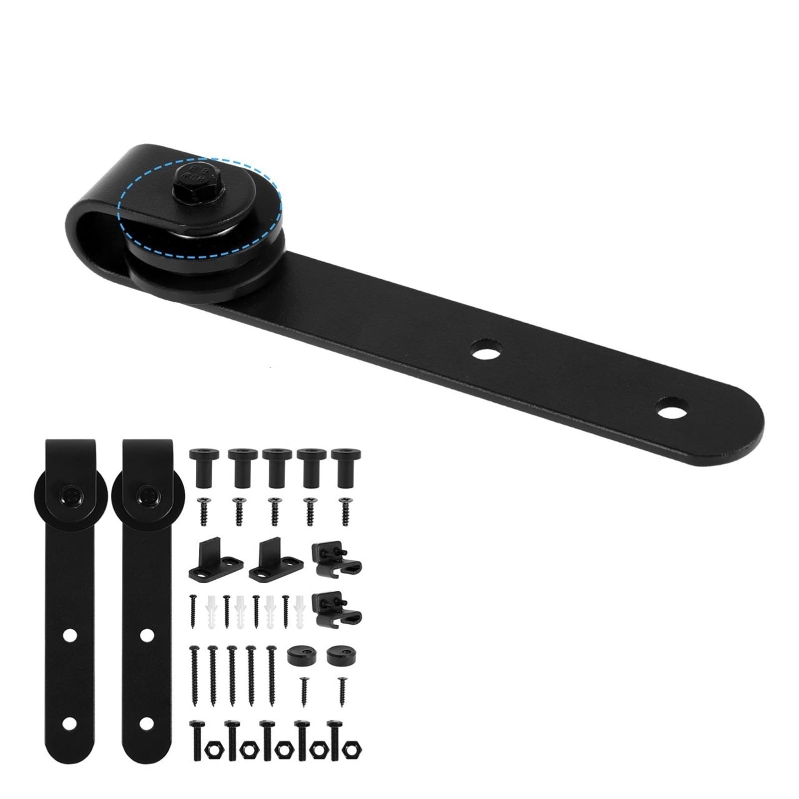 Sliding Barn Door Hardware Kit Smooth and Quiet Track for 4/5”to 1-1/8”Wide Panel,Smooth Gliding