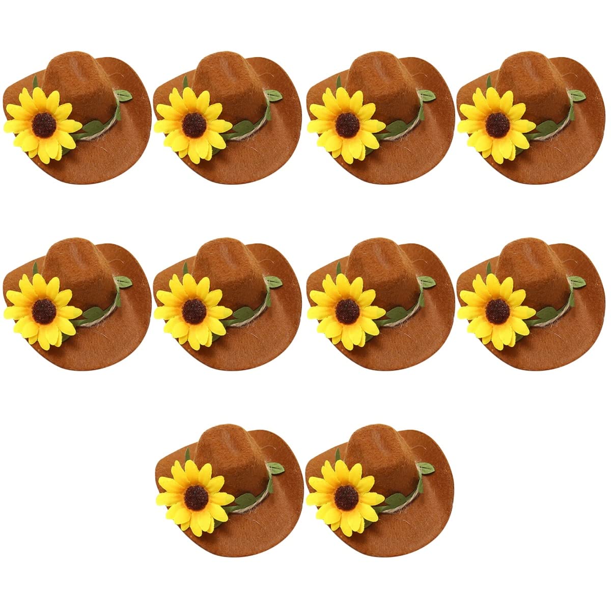 ABOOFAN Cupcake Toppers 10Pcs Plastic Mini Cowgirl Hat for Crafts Miniature Cute Doll Hat for Bottles Cake Party Decorations Wedding Cupcake Topper