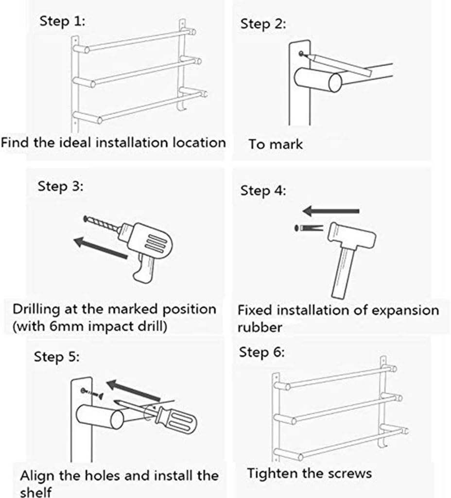 タオルバー タオルラック、バスルーム用ダブルタオルレール、壁掛けタオルラック ステンレススチール キッチン ホテル オフィス ブラッ