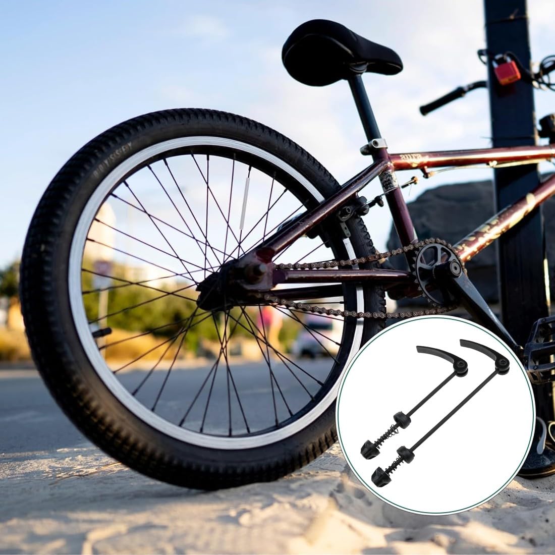 Sgancio Rapido per Bicicletta Set Mozzo Ruota Spiedini, 2 Pezzi, Leggero