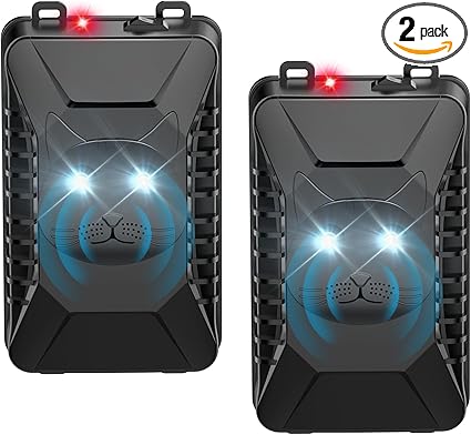 Ultrasonic Rodent Repellent, 2 Pack Plug-in Mouse Rat Pest Bat Squirrels Skunks Repellent for Car with Battery Powered Under Hood, Keep Mice Out of Cars Engines, Indoor, Outdoor, Garage, Room