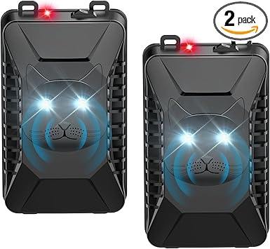 Ultrasonic Rodent Repellent, 2 Pack Plug-in Mouse Rat Pest Bat Squirrels Skunks Repellent for Car with Battery Powered Under Hood, Keep Mice Out of Cars Engines, Indoor, Outdoor, Garage, Room