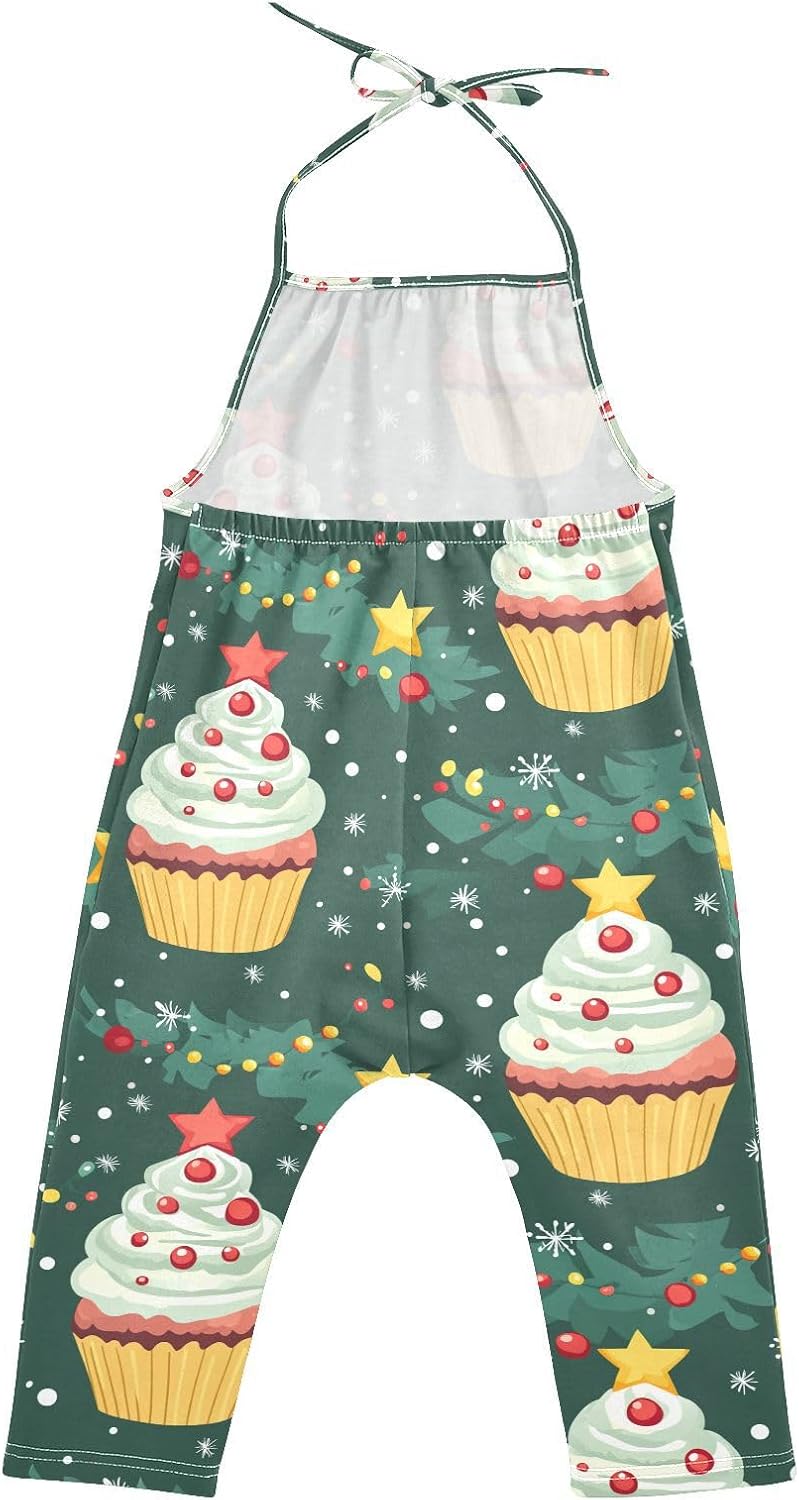 Cupcake with Cream Toddler Girl Clothes Sleeveless Romper Jumpsuit for Girls Summer One Piece Romper Pants Size 1-6T