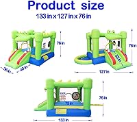 Vista 5 de Casa inflable con tobogán, castillo hinchable con soplador y casa de pelotas, juego de dos objetivos de dardos