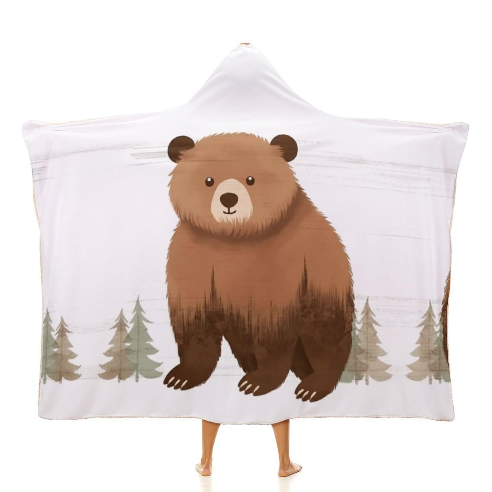 Couverture à capuche ours animal cape portable canapé plaid voyage bureau 101