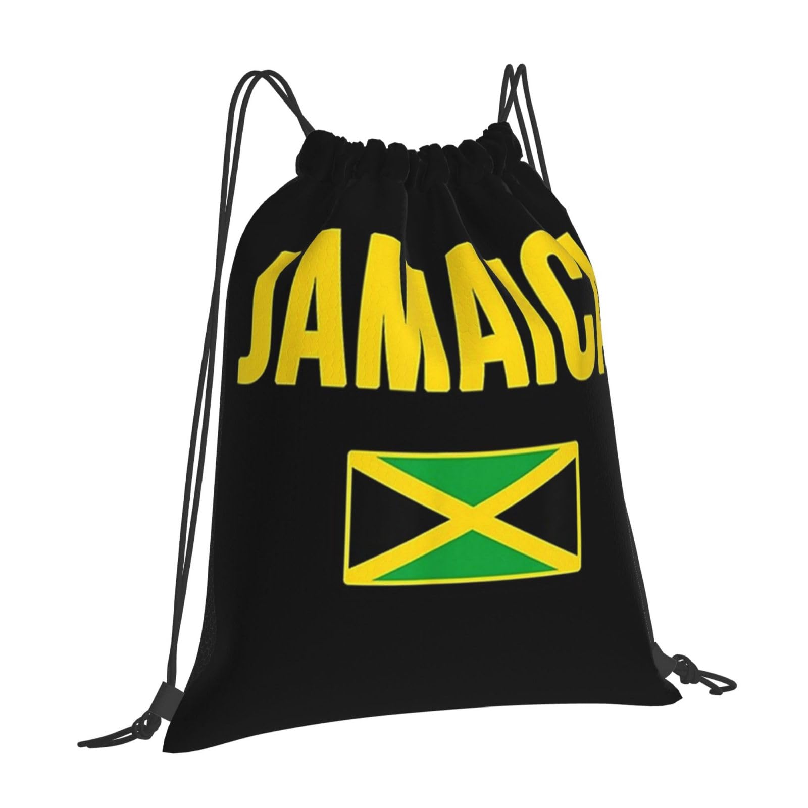 ROSIHODE Cute Jamaica Flag Drawstring Backpack Sports String Bag Women Men Jamaican Drawstring Bags for Gym Sport Yoga