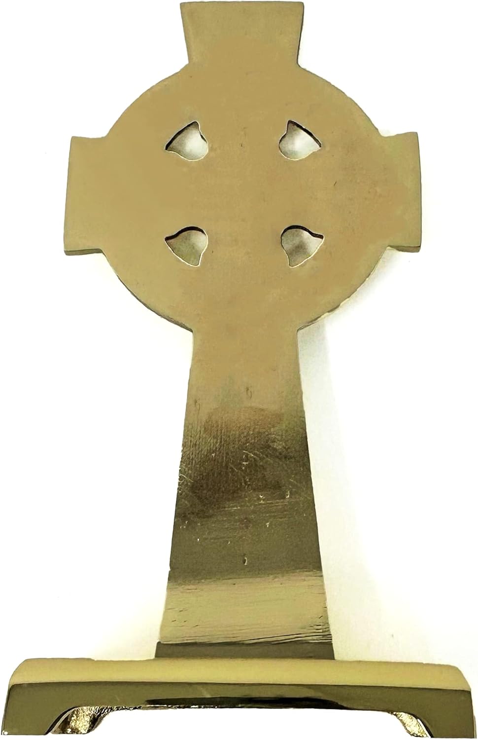 Exclusively Irish Celtic Cross Standing Decor Irish Knotted Brass Cross for Home Decor (Brass, 3.7 x 7.5 x 1 in)