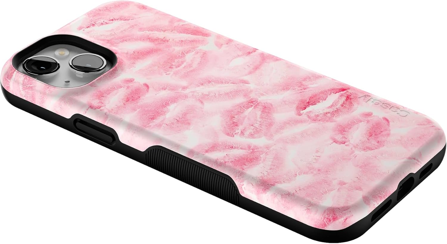 Casely iPhone 15 Case | Sealed with a Kiss | Pink Lipstick | Bold Protective Design | Compatible with MagSafe