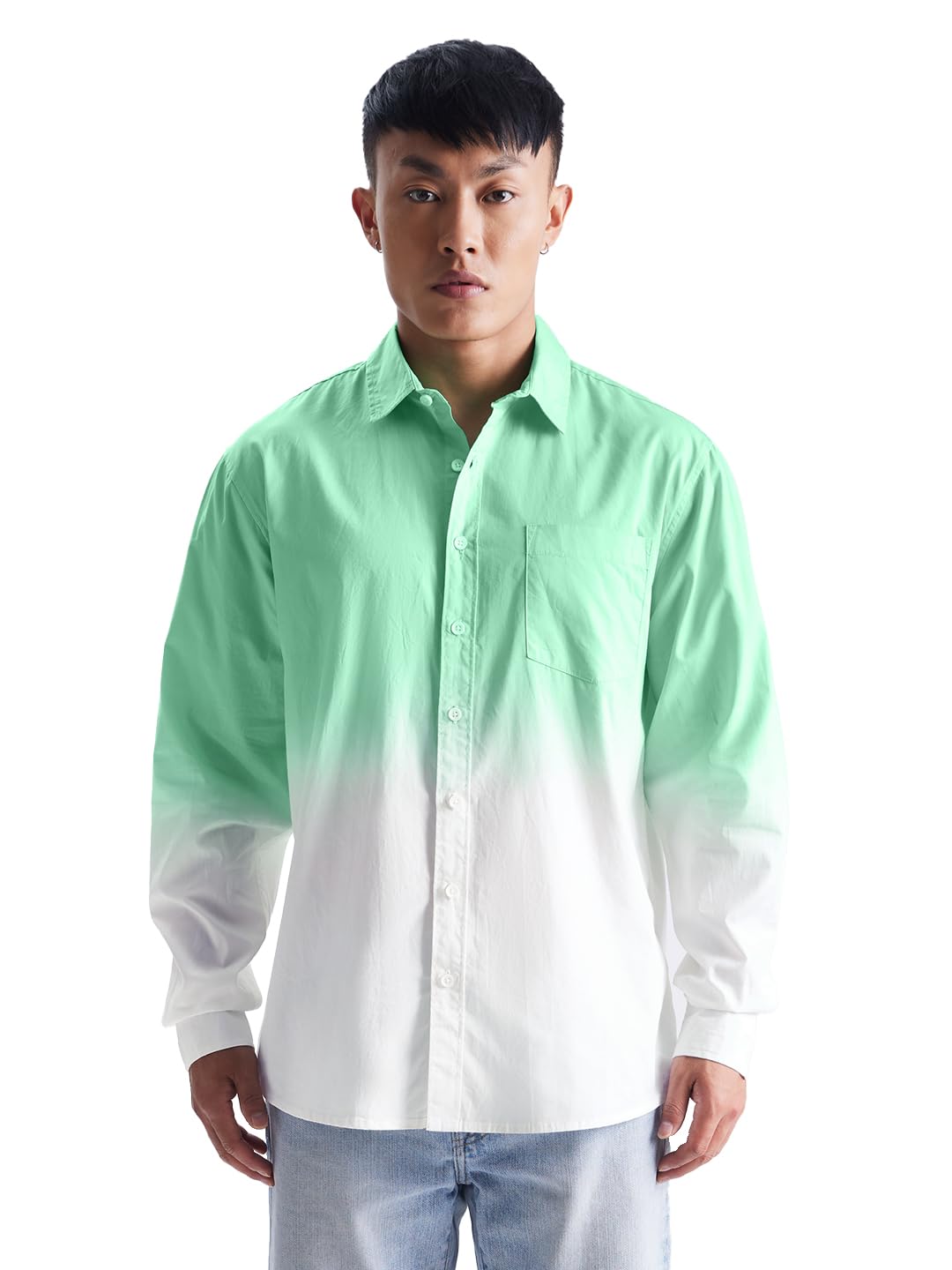 The Souled Store Tie-Dye: Ocean Wave Mens Regular Fit Solid Full Sleeve Cotton Multicolored Shirts