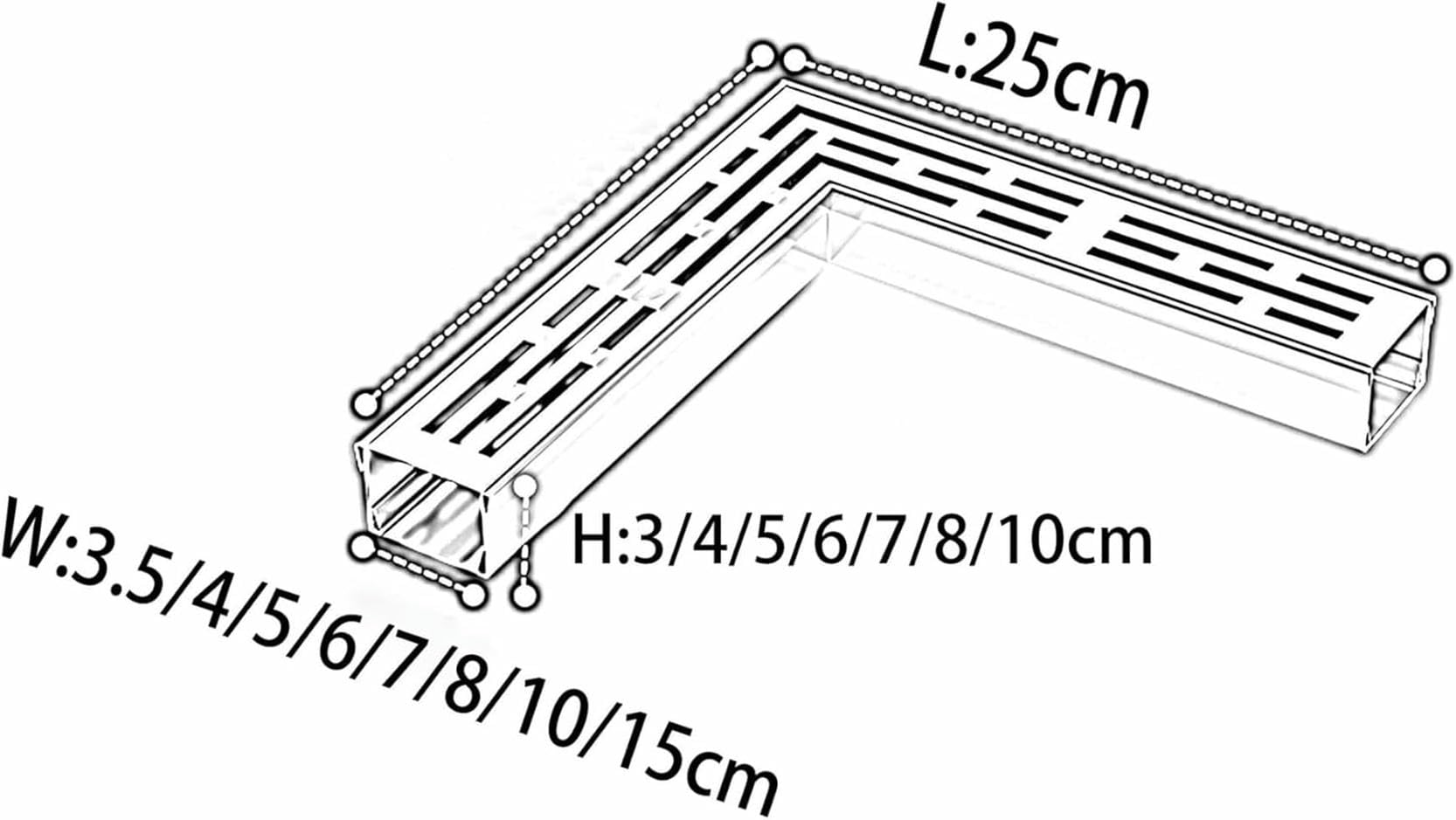 Zestaw prostokątnych rynien drenażowych ze stali nierdzewnej, do użytku wewnątrz i na zewnątrz – 100 x 5 x 4 cm, rozwiązanie do odpływu podłogowego chodnika i wanny na zewnątrz (szer. x dł. x dł.)