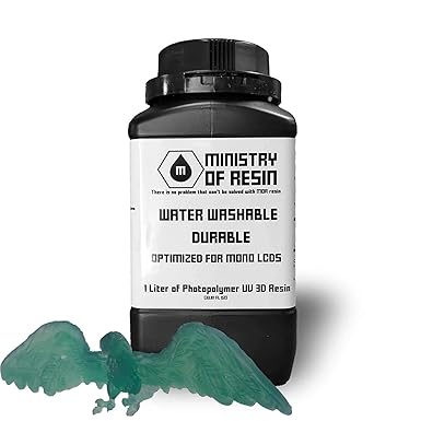 review Water Washable Resin Durable Non-Brittle Low Odor 3D Printer Resin Optimized for Mono LCD Made in The USA 405nm Photopolymer Resin for LCD 3D Printing 1L (Green)