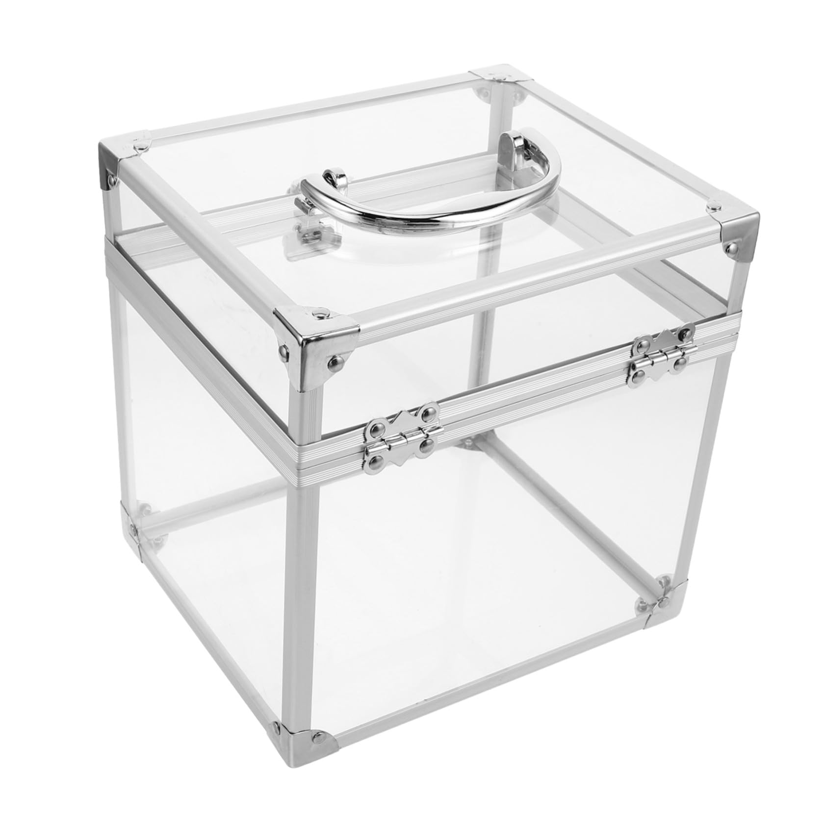 ULTECHNOVO Contenitore Acrilico per Dischi in Vinile con Manico Portatile, Scatola Grande Capacità per CD e Dvd, Organizer Raffinato per Casa e Soggiorno