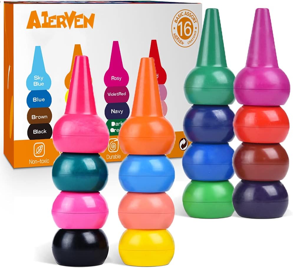 Buy Finger Crayons for Toddlers Palm Grip 16 Colors Baby Crayons