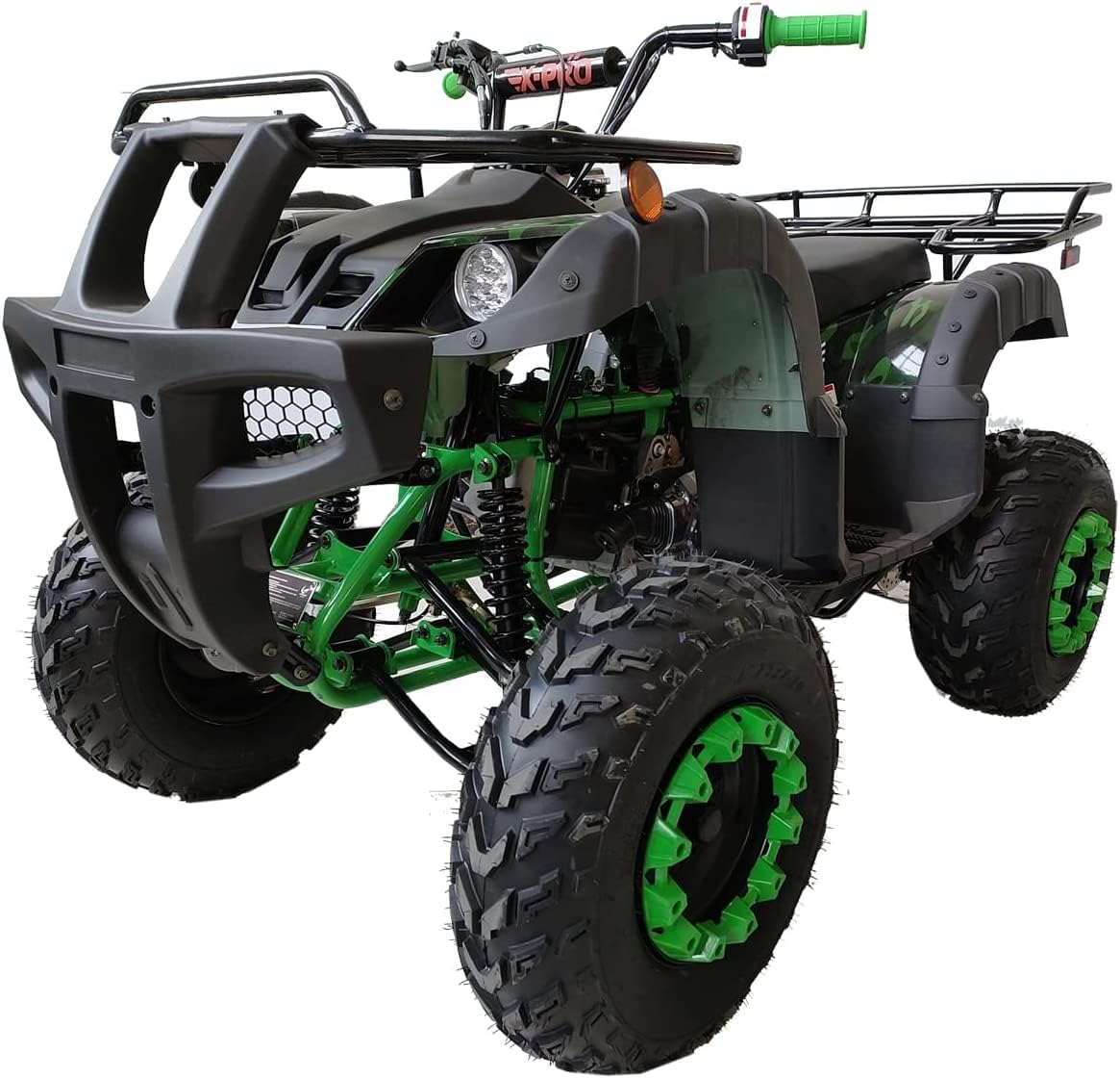 HHH 125cc ATV for youth and kids Utility ATV with Reverse LED lights and matching rims Youth ATV Vitacci 125cc ATV 4 wheeler quad Big 19/18 inch Tires (Black Spider) (Factory Packaged)