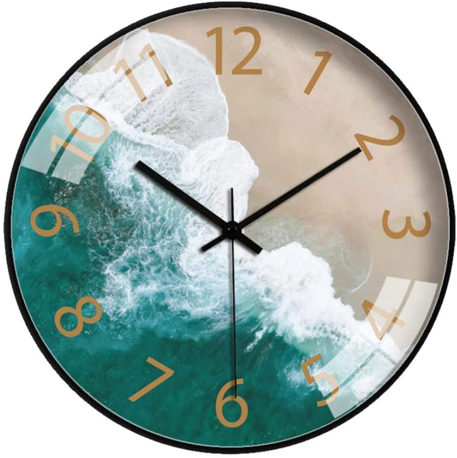 Image of Wall Clock 12 inch Silent Quartz Decorative Wall Clock Non-Ticking Classic Digital Clock Battery Operated Round Easy to Read Handheld Complete Home /Kitchen /Bedroom (405)