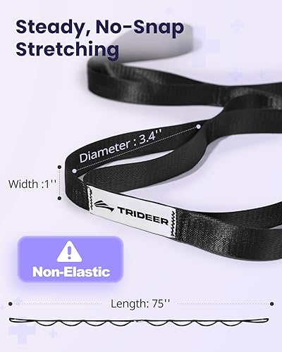 Miniatura 6 de Trideer Juego de 3 correas de estiramiento y bandas de resistencia para terapia física, rehabilitación, recuperación, yoga y ejercicio en casa,