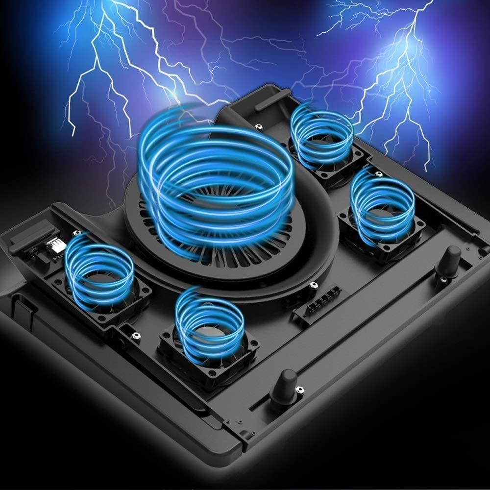 Podstawka Chłodząca Stabilny Podkładka Chłodząca Do Laptopa Chłodzenie Notebooka Z Cichym Wentylatorem Port USB Ekranowa Gier Cichy Biurko(Black)